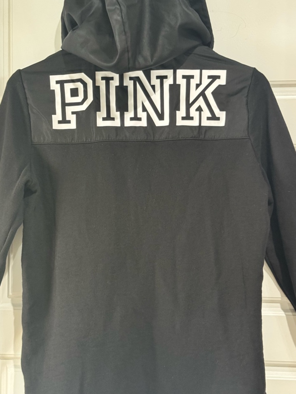 Victoria's Secret PINK Black Half-Zip Hooded Pullover - Picture 8 of 8